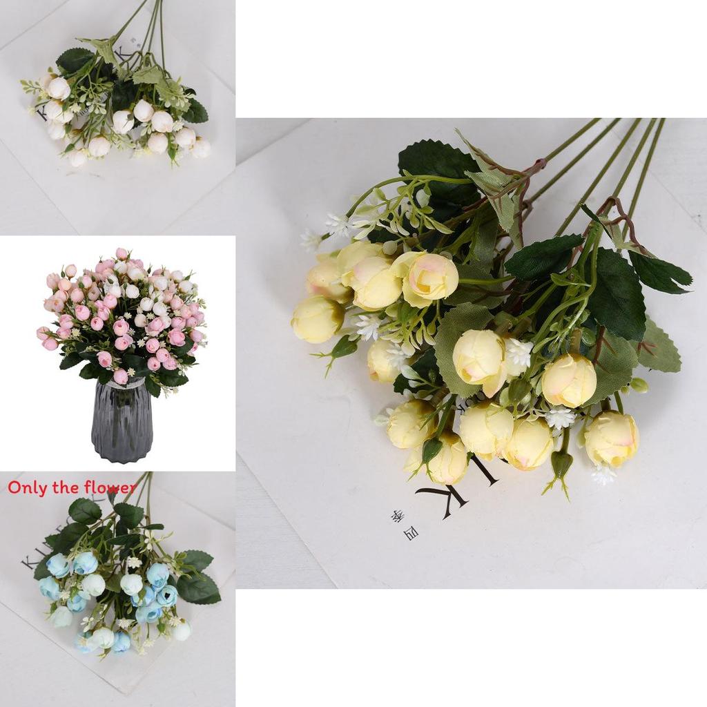 Premium Faux Rose Flower Cluster With Silk Material For Hotel Decor And Indoor Events