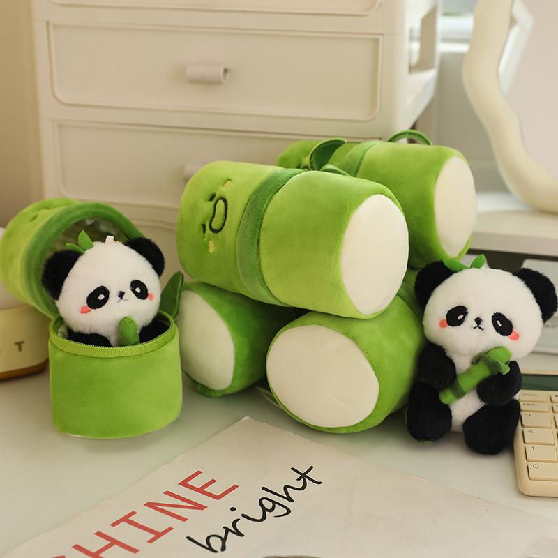 10Cm Bamboo Panda Plush Toys Kawaii Small Pendant Stuffed Animals Soft Doll Fluffy Panda Bag Decor Birthday Gift Toys For Girls