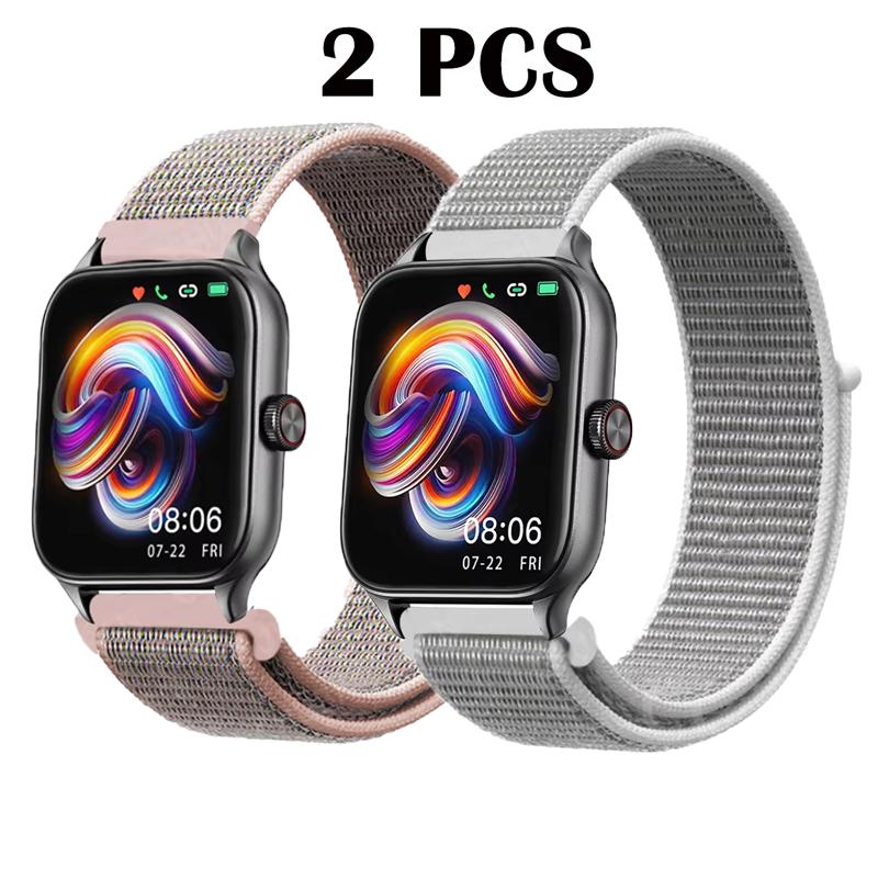 2 шт. 20 мм 22 мм Нейлоновая петля Ремешок Для Amazfit GTS4/2/3/3pro/2e/GTS2 Mini/GTR 4 42 мм/GTR2/2e/stratos браслет Amazfit bip 6 5 ремешок