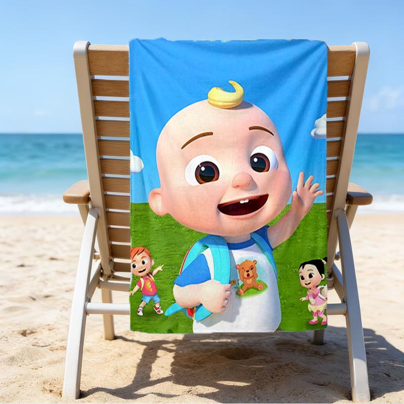 Ultra-Soft Beach Towel with CoComelon Theme,Ideal for Pool - Camping, Diving - Perfect Travel Essential, Vibrant Beach Towel.