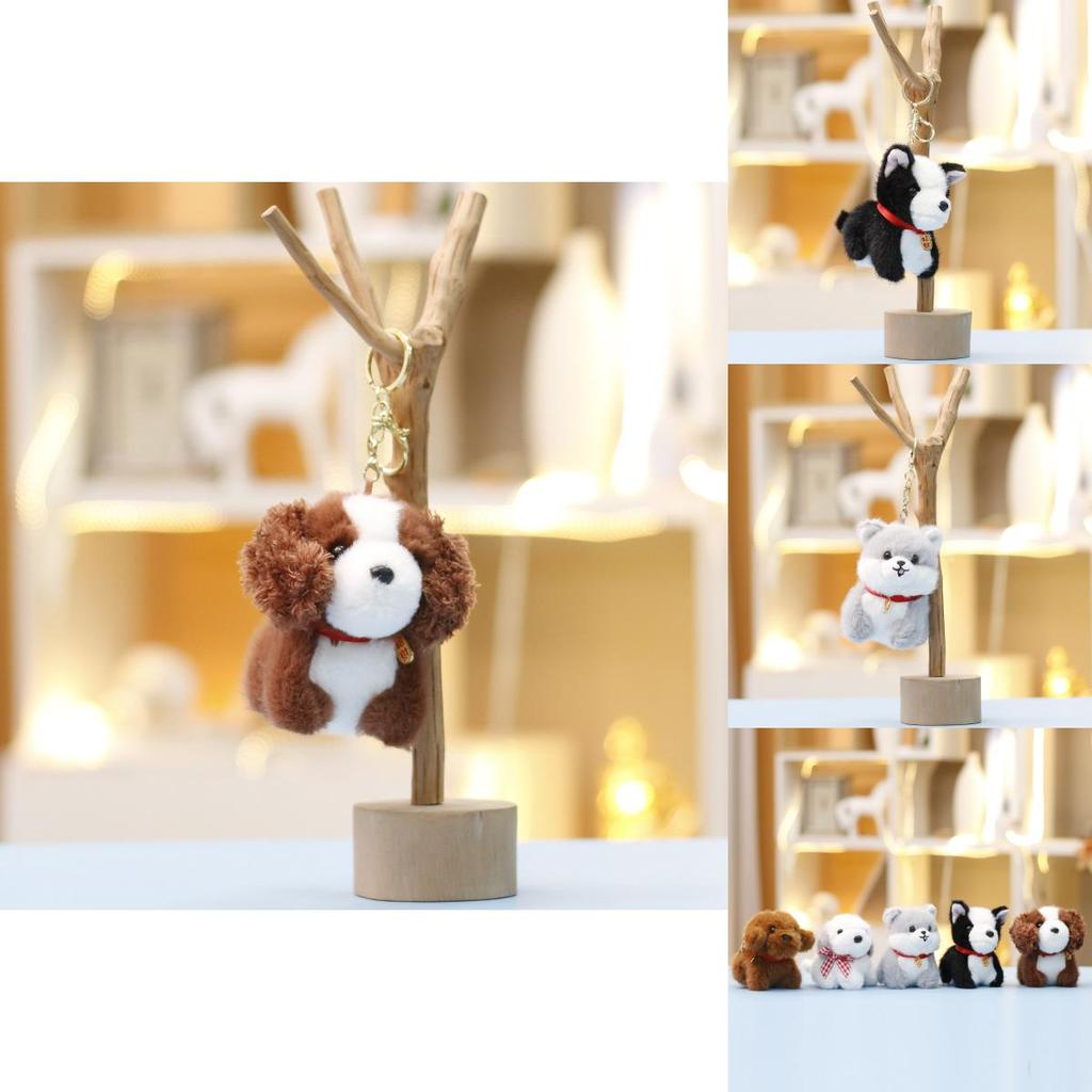 Adorable Animal Plush Dog With Keyring For Gift And Bag Accessory