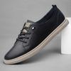Fashion Genuine Leather Lace-up Fashion Sneakers Unisex Casual Skateboarding Shoes Memory Foam Insole Spring Comfortable Walking Shoes