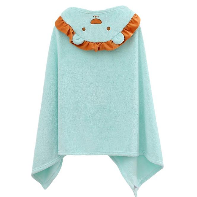 Children's Coral Fleece Hooded Bathrobe - Summer Baby Towel and Cloak for Swimming
