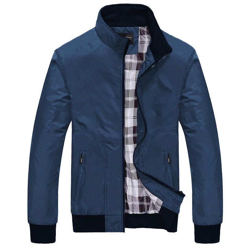 High Quality Handsome  Spring Autumn Men's Business Casual Jacket Solid Color Fashion Without Trace Standing Collar M-4XL
