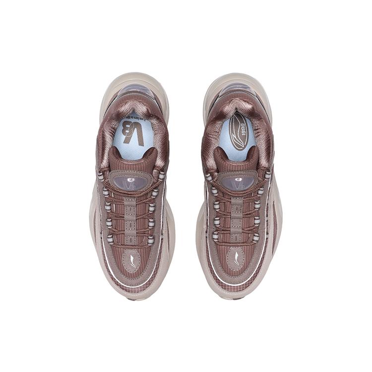 Li Ning V8 износостойкие дышащие низкие беговые кроссовки женские Umber ARHQ172-3