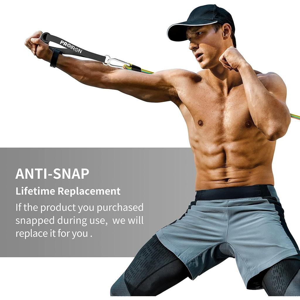 Anti-Break Resistance Bands Set,Exercise Bands for Men Women with 5 Fitness Tubes,2 Foam Handles,2 Ankle Strap,Door Anchor for Strength Workouts,Yoga