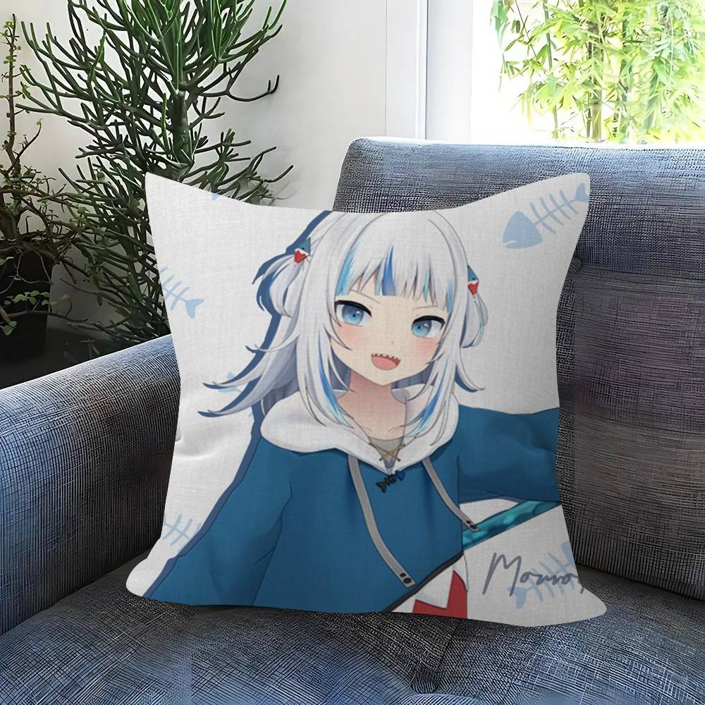 Anime Gawr cute Gura Personalized Pillow Cover Kids Bedroom Wild Party Decor Pillowcase kid Birthday shower Gift