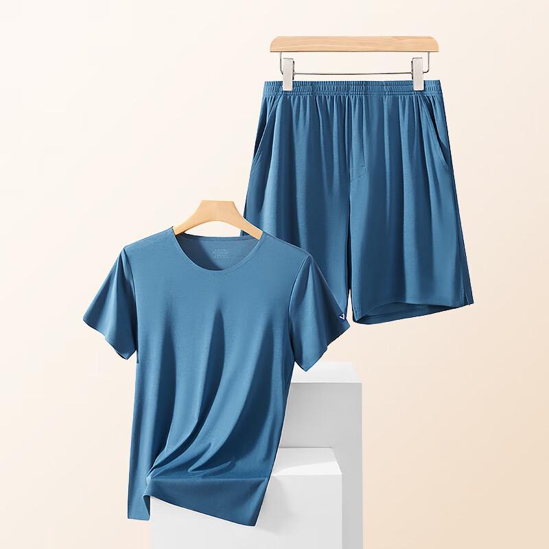 Мужской комплект пижамы с коротким рукавом из тенсела 80S и модала