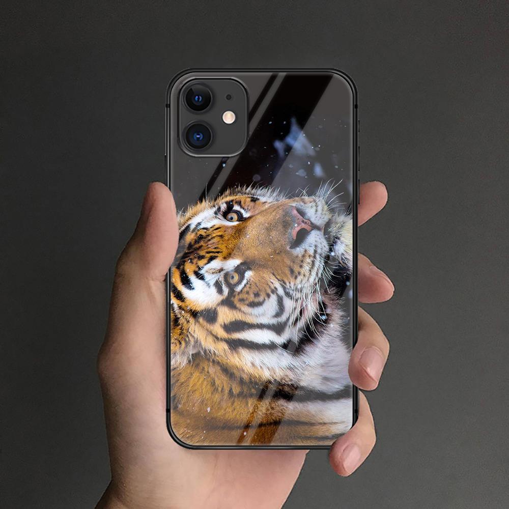 Чехол из закаленного стекла с тигром для iPhone Samsung Galaxy OnePlus Oppo Xiaomi Redmi Note SA 7 8 9 10 11 12 13 14 20 21 22 53 Pro Max Plus Ultra