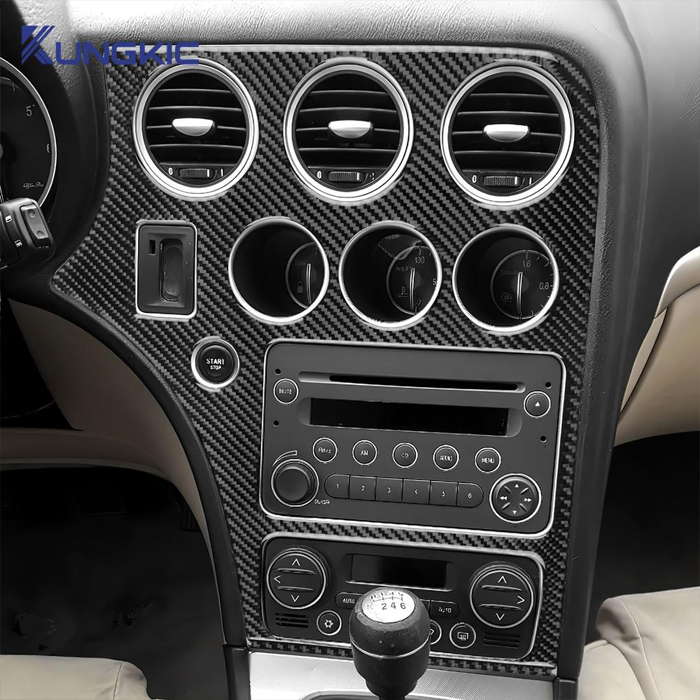 Наклейка из настоящего мягкого углеродного волокна для Alfa Romeo 159 2005-2018 2019 2020 2025 2025 2025 LHD RHD Отделка рамки панели центральной консоли автомобиля