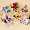 1PC Puff Permanent Rose Valentine's Day Knitted DIY Artificial Flower Gift Handmade Elegant Bouquet Romantic