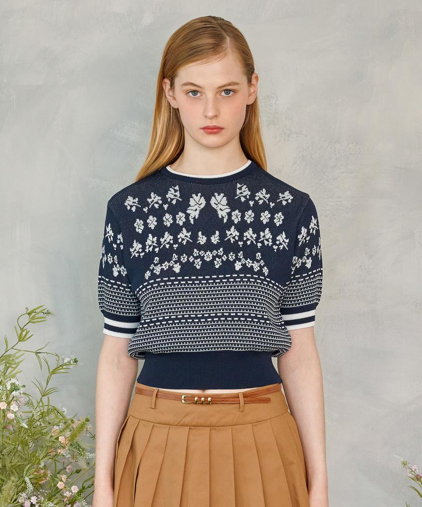 Вязаный топ Baitalssain с цветочным узором (2Colors)