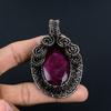 Рубиновый кулон Ювелирные изделия из драгоценных камней, Кулон ручной работы, обернутый медной проволокой 999 пробы, Ювелирные изделия новейшего дизайна