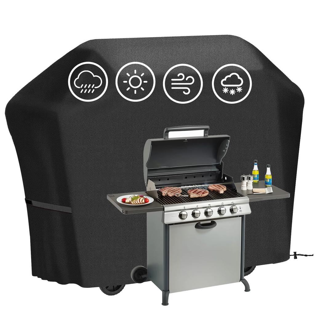 Чехол для гриля 4 Style Large Grill Cover Ripproof Garden BBQ Gas Furniture Covers Anti UV Fade Устойчивый Регулируемый Чехол Черный