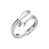 New Creative Personality Simple Fashion 925 Sterling Silver Jewelry Hug Hand Peace Love Exquisite Opening Rings R092