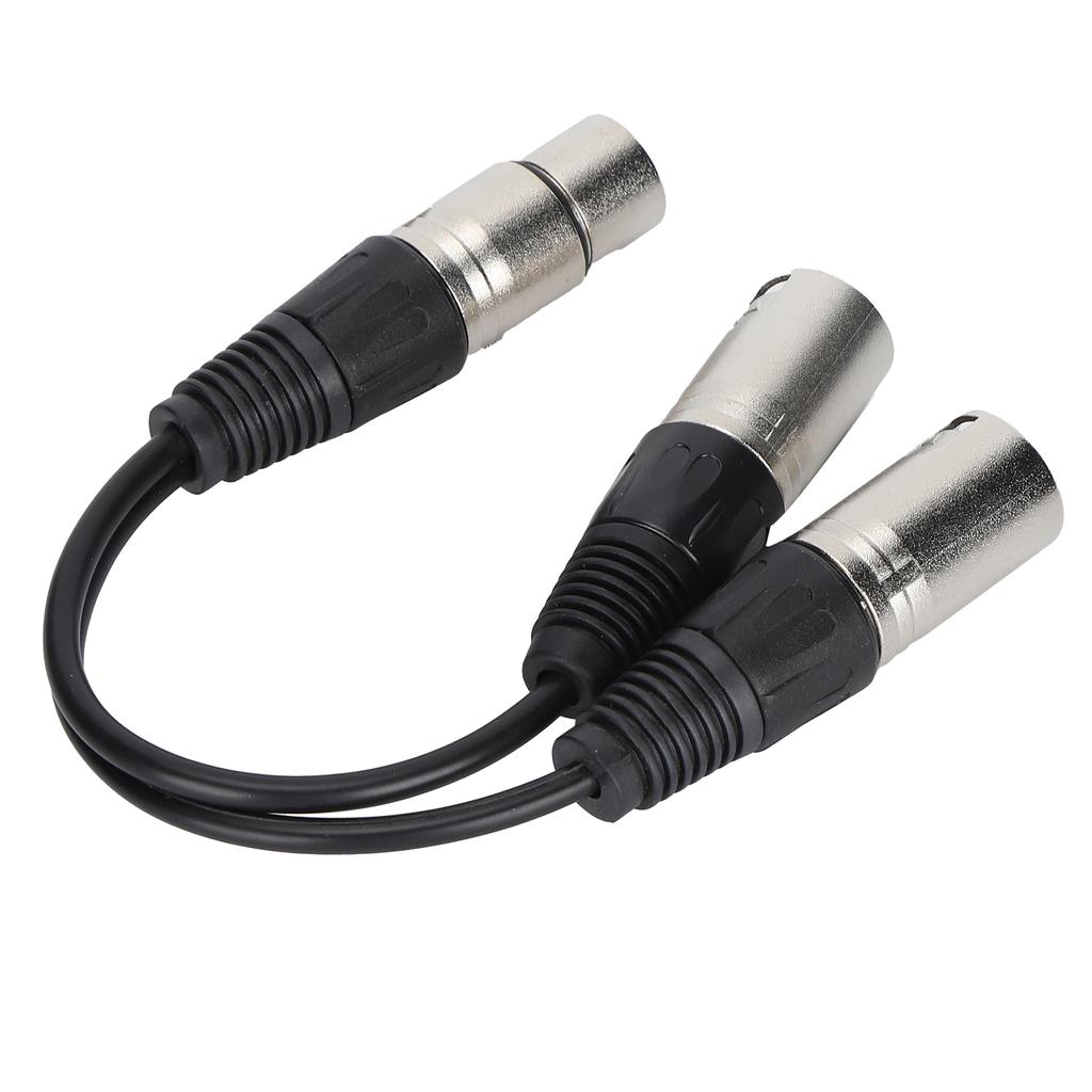 XLR Female To Dual XLR Male Cable Microphone Stereo Balanced Connection Cord for Audio AdapterWhite 0.25m 0.8ft