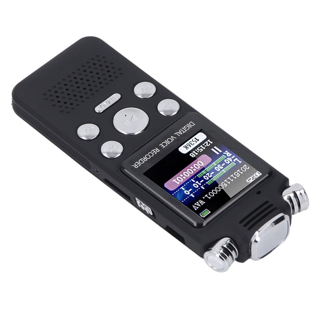 Digital Voice Recorder with Speaker Double Microphone 0.8 Inch LCD Screen MP3 Player Noise Cancellat