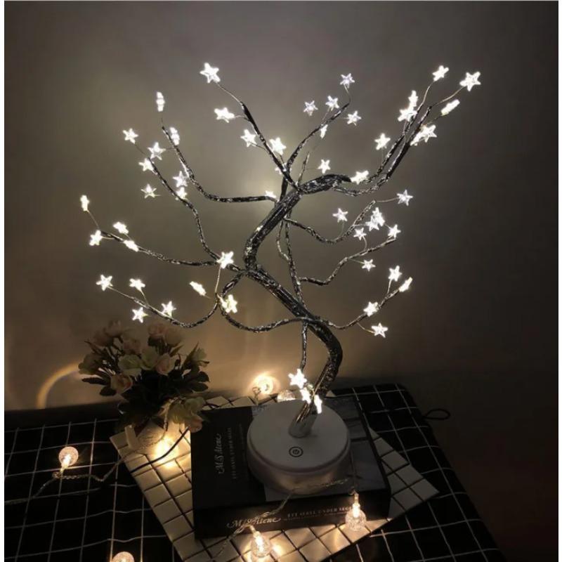 Пульт дистанционного управления 72 светодиода ночник для детской комнаты праздничная вечеринка украшение для комнаты мини рождественская мерцающая елка настольная лампа