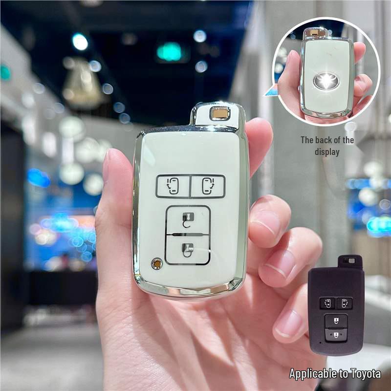 Silver Edge Key Case for Toyota Models: Corolla, RAV4, Camry, Vios, Highlander
