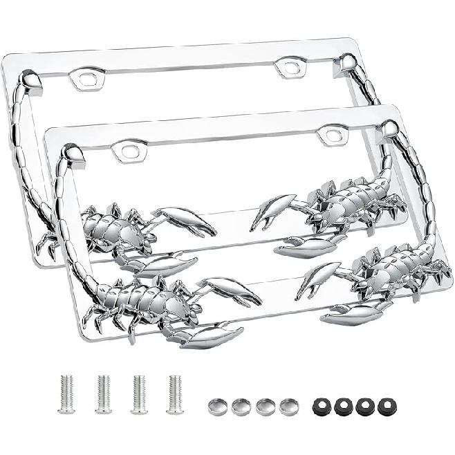 Ettonsun 2-Pack License Plate Frames - License Plate Covers,Universal Car Tag Holder Cover Tag Frame For License Plate For Front And Rear Car Tags