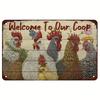 Crazy Chicken Coop Sign Retro Metal Welcome Plaque Funny Farmhouse Perfect For Henhouse Or Kitchen Ideal Farm Gift Wall Decor