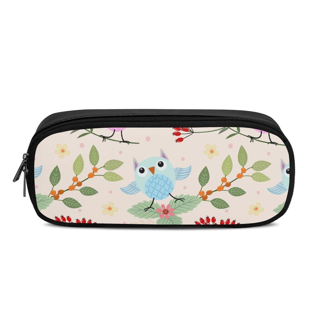 Practical Pencil Case in PU Leather with Protective Firm Shape for Daily Study and Commuting