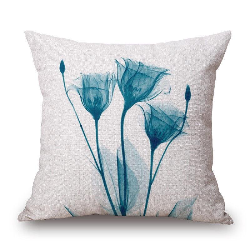 Premium Cotton Linen Pillow Case With Timeless Tulips Design For Home Decor