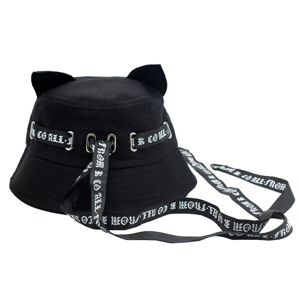 Панама в стиле панк, повседневная, симпатичная, кошачьи ушки, летние кепки от солнца, панама, кепка рыбака