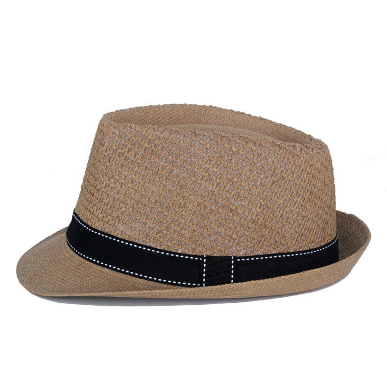 Summer Middle-Aged and Elderly Straw Hat Hollow Breathable Small Jue Hat Outdoor Sunscreen Sunshade Hat Jazz Topper Hat Bowler Hat