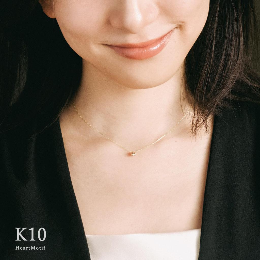 Рубиновое ожерелье Сердце Бриллиант Белое золото K10 10K золото [Shinyo] Женское