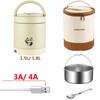 Беспроводной портативный USB электрический подогреваемый ланч-бокс герметичный уличный офисный автомобильный подогреватель пищи контейнер из нержавеющей стали рисоварка