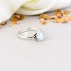 Rainbow Moonstone 925 Sterling Silver Oval Gemstone Boho Style Handmade Ring For Women