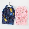 Kids' Hooded Flannel Bathrobe: Warm Toddler Pajamas for Boys and Girls - Autumn/Winter Wear