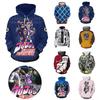 Худи Jojos Bizarre Adventure 3D-принт Толстовка с капюшоном Пуловер Косплей