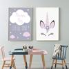Pink Unicorn Nursery Wall Art Poster Love Quotes Print Moon Stars Canvas Painting Nordic Picture Kids Baby Girl Room Decoration
