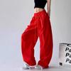 Overalls Women's New Loose Dopamine Hiphop Pants Pleated Wide-leg Casual Sweatpants