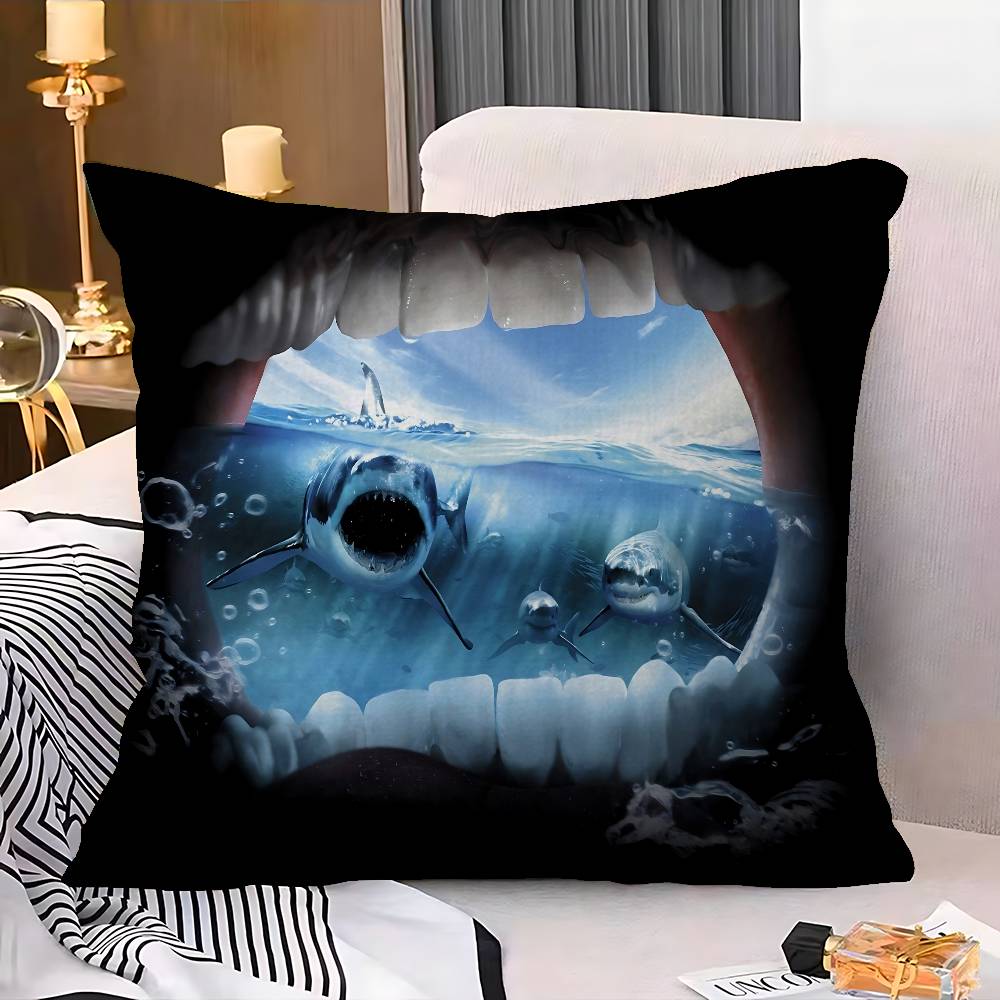 Classic Thriller Movie J-Jaws Pillow Cover Sofa Cushion Cover Home Room Decoration Children Gift