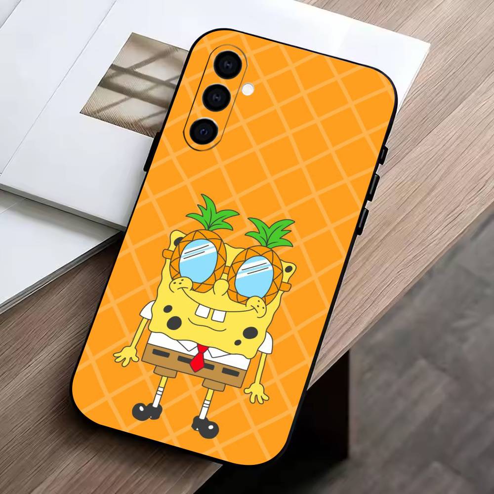 Чехол для телефона S-SpongeBob Baby Черный Силиконовый Мягкий Для Samsung Galaxy A73,A72,A71,A70,A53,A52,A51