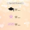 120pcs 2025 Graduation Confetti, Class of 2025 Confetti, Congrats Grad Table Scatter, Black&Pink Glitter Graduation Cap Table Scatter, 2025 Senior