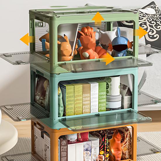 Storage Organizer High Capacity Strong Load Bearing Translucent with Handle Foldable Closets Lockers Folding Organizer Box Household Products