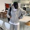 Мужской плотный кардиган-худи корейского стиля, свободный, однотонный, на двойной молнии