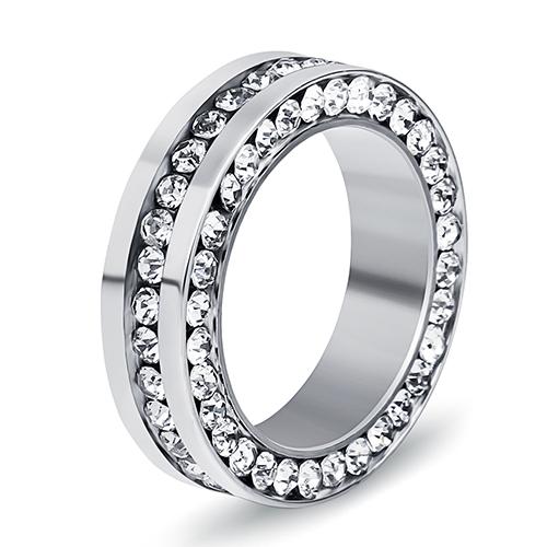 Best Selling 316l Stainless Steel Engagement Ring Fashion Women Crystal Wedding Rings Jewelry Wholesale
