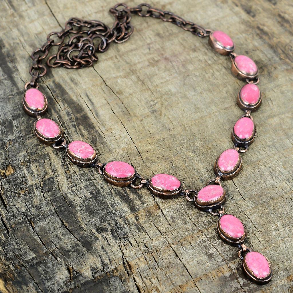 Тулитовый кулон, гальванопластика, медные украшения, кулон с драгоценным камнем, ожерелье с регулируемой цепочкой, гальванопластическое ожерелье, ожерелье ручной работы для подарков