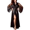 Women Satin Long Nightdress Silk Lace Lingerie Nightgown Sleepwear Sexy Robe
