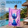 Cartoon Sti-Alien Artwork Printed Microfiber Beach Towel, Soft And Absorbent, Quick-Dry, Ideal for Summer Travel, Beach Essential, Swimming Pool
