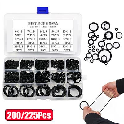 200/225 шт. уплотнительные кольца, резиновые прокладки, комплект уплотнительных колец, нитриловая резина, уплотнительные кольца высокого давления, NBR, уплотнительная эластичная лента, комплект уплотнительных резиновых колец