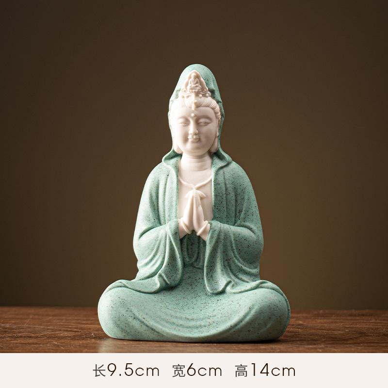 Китайская Гуаньинь Бодхисаттва для гостиной, статуя Будды, поклонение фоновому свету, украшение в стиле дзен