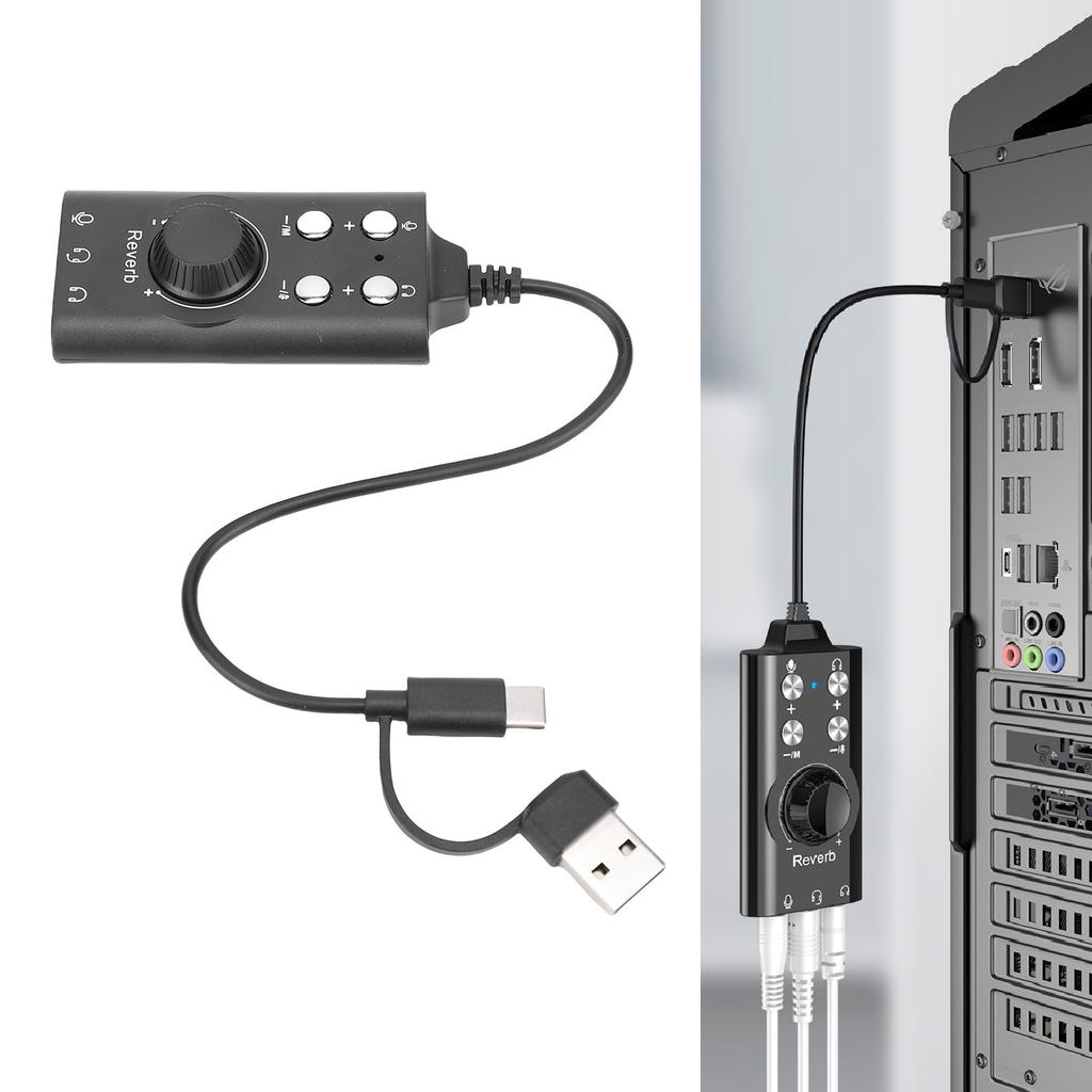 USB Sound Card External Stereo Sound Card with Volume Control USB to 3.5mm   Sound Adapter for PC Laptop Desktop Headset