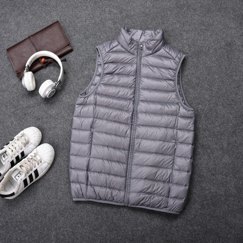 Мужской ультратонкий пуховый жилет - Большой размер, Легкий и Универсальный, на молнии