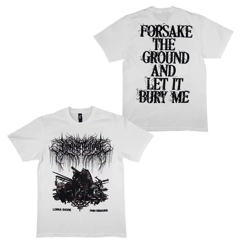 2026 Summer LORNA SHORE Band Black Gold Dark Rock Printed Cotton Unisexs and Womens Tshirt High Quality Short Sleeve Tshirt